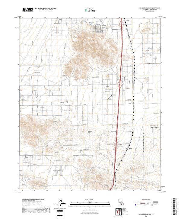 Soledad Mountain 2021 topographic map thumbnail
