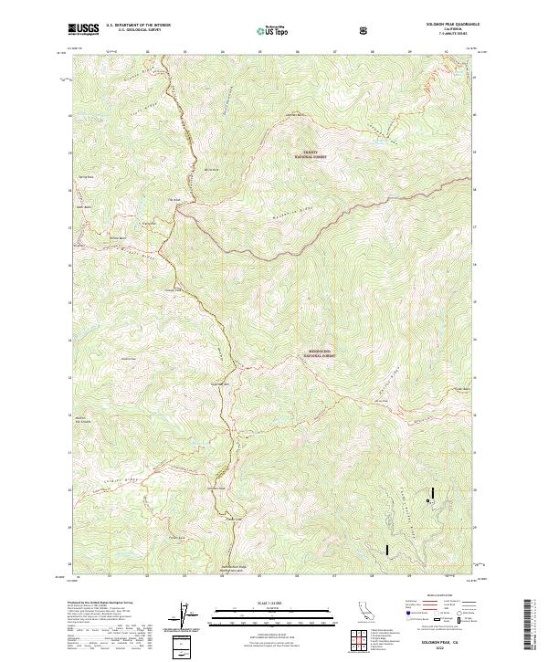 Solomon Peak 2022 topographic map thumbnail