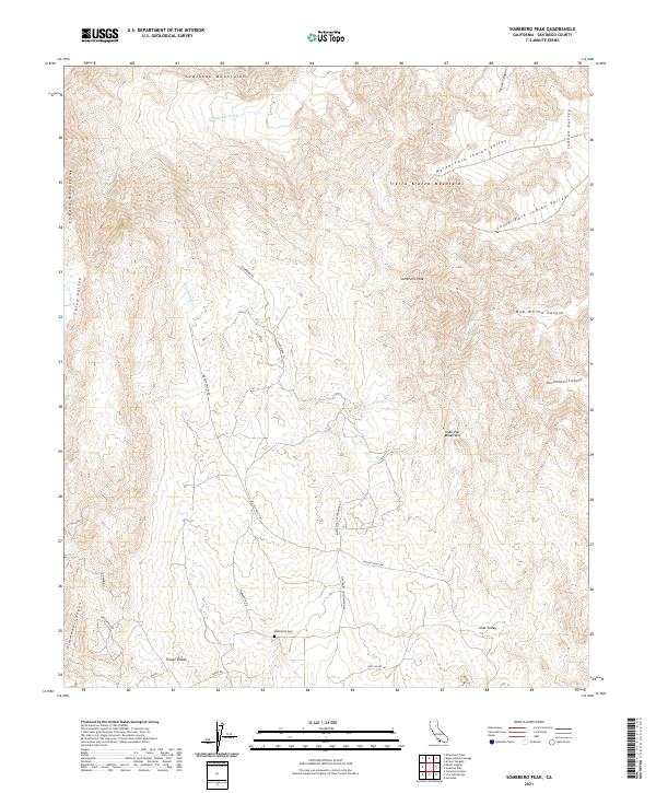 Sombrero Peak topographic map thumbnail