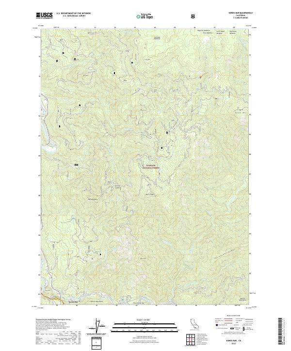 Somes Bar 2022 topographic map thumbnail