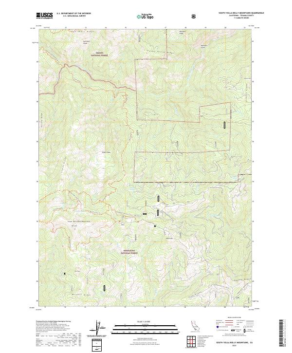South Yolla Bolly Mountains topographic map thumbnail