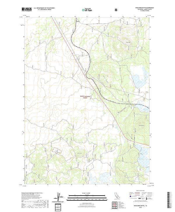 Spaulding Butte 2022 topographic map thumbnail