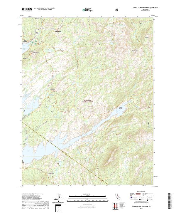 Spicer Meadow Reservoir topographic map thumbnail
