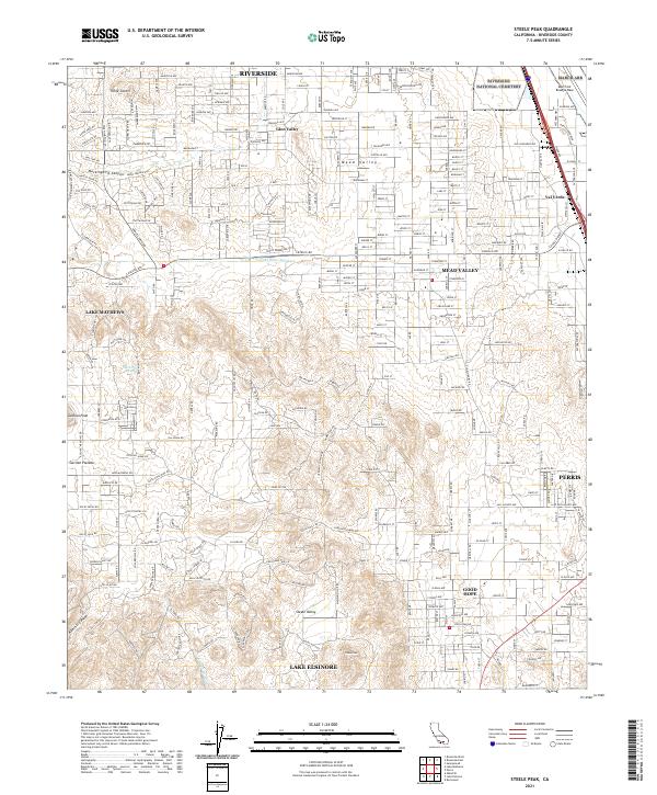 Steele Peak 2021 topographic map thumbnail