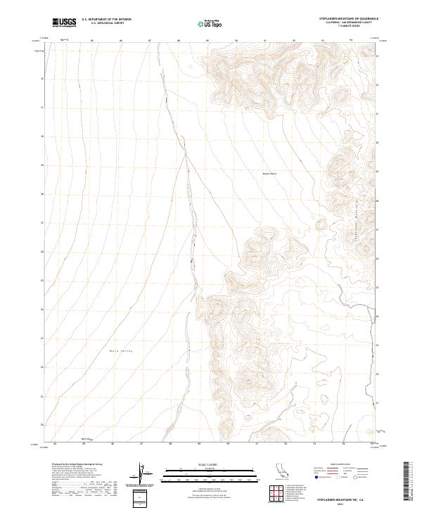 Stepladder Mountains SW 2021 topographic map thumbnail