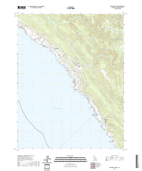 Stewarts Point 2021 topographic map thumbnail