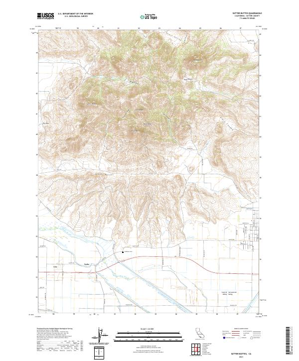 Sutter Buttes 2021 topographic map thumbnail