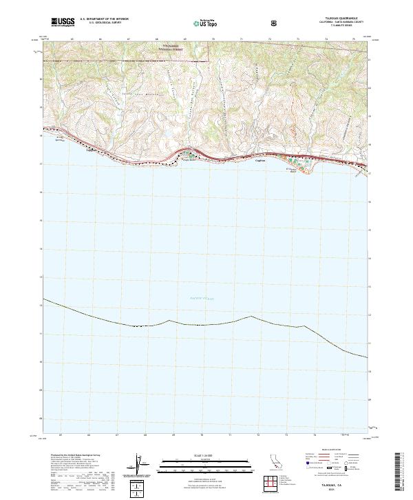 Tajiguas 2021 topographic map thumbnail