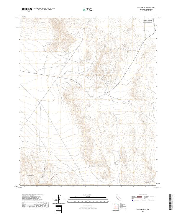 Talc City Hills topographic map thumbnail