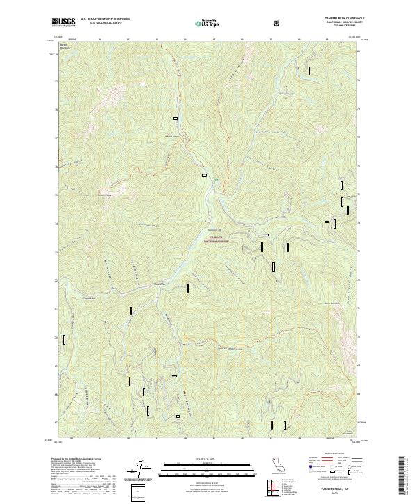 Tanners Peak 2022 topographic map thumbnail