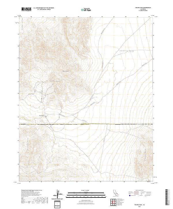 Tecopa Pass 2021 topographic map thumbnail