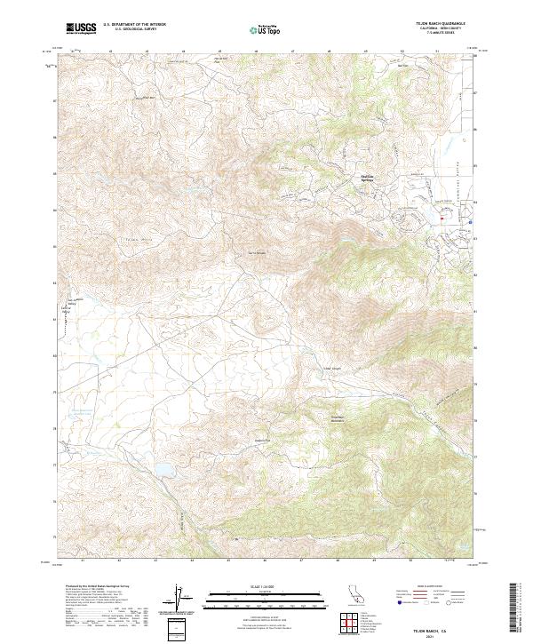 Tejon Ranch 2021 topographic map thumbnail