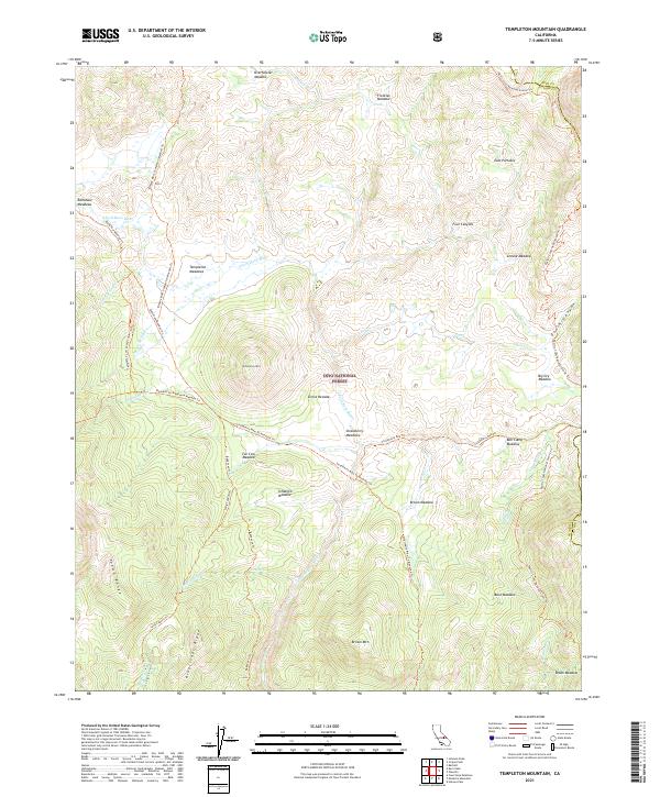 Templeton Mountain topographic map thumbnail