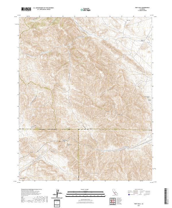 Tent Hills topographic map thumbnail