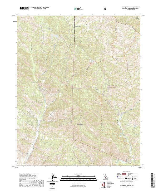 Tepusquet Canyon topographic map thumbnail