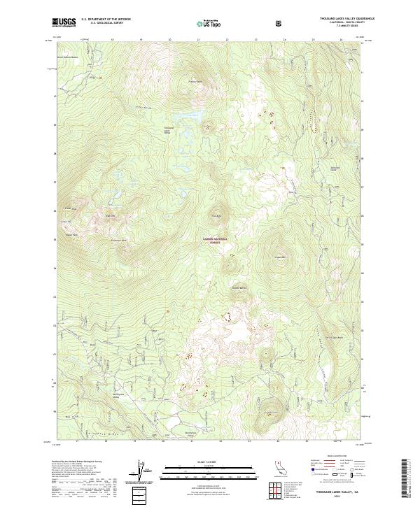 Thousand Lakes Valley topographic map thumbnail