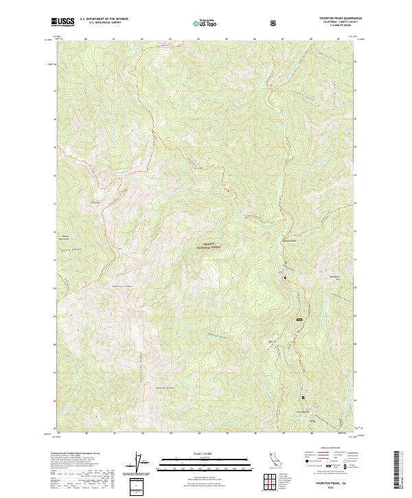 Thurston Peaks 2022 topographic map thumbnail