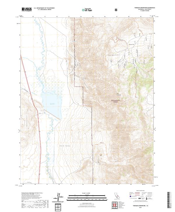 Tinemaha Reservoir topographic map thumbnail