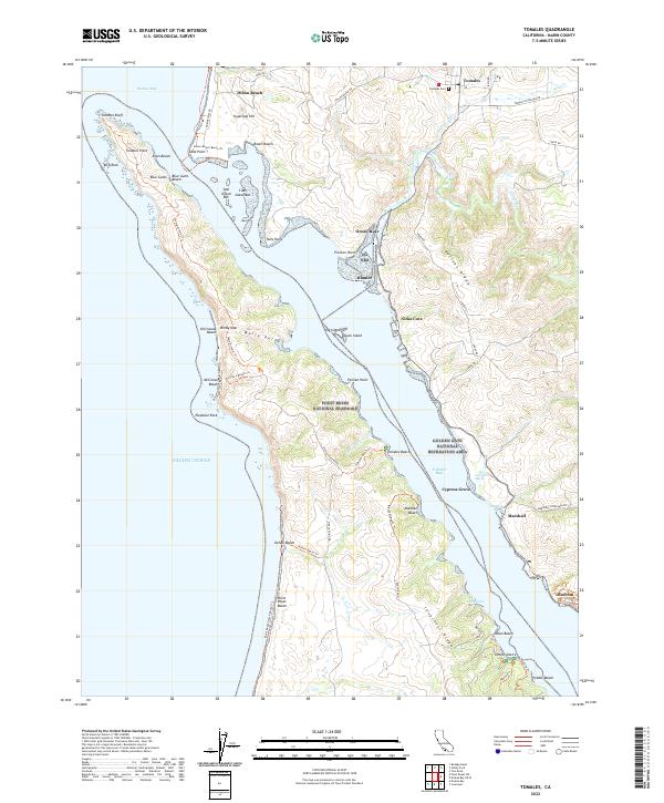 Tomales 2022 topographic map thumbnail