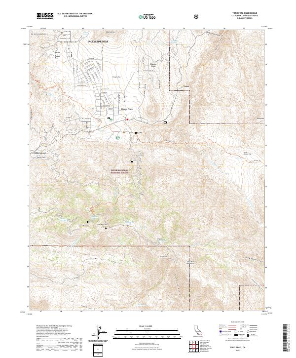 Toro Peak 2021 topographic map thumbnail