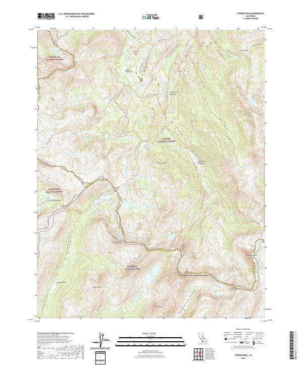 Tower Peak 2022 topographic map thumbnail