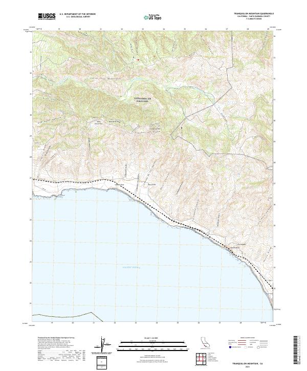 Tranquillon Mountain topographic map thumbnail