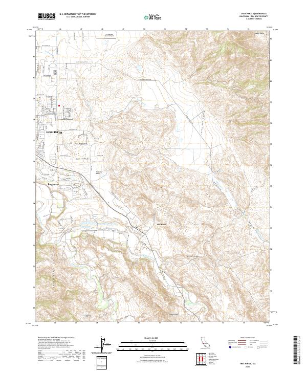 Tres Pinos topographic map thumbnail
