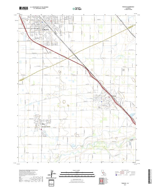 Turlock 2021 topographic map thumbnail