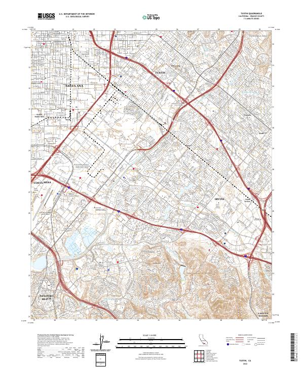 Tustin 2022 topographic map thumbnail
