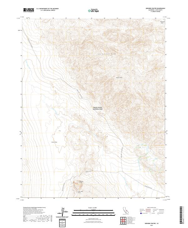 Ubehebe Crater topographic map thumbnail