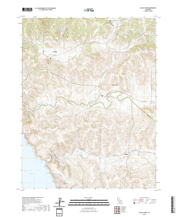 Valley Ford 2021 topographic map thumbnail