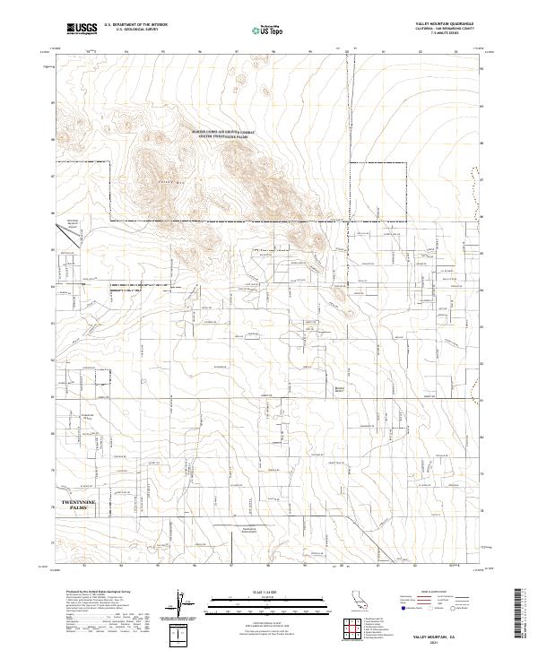 Valley Mountain 2021 topographic map thumbnail