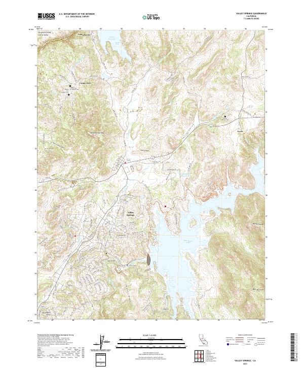 Valley Springs topographic map thumbnail