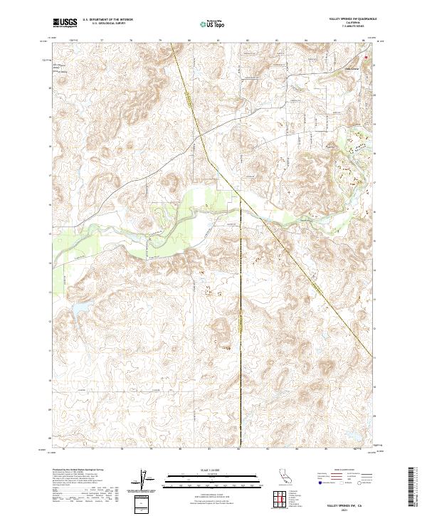 Valley Springs SW topographic map thumbnail