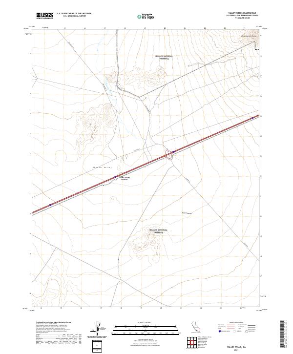 Valley Wells 2021 topographic map thumbnail