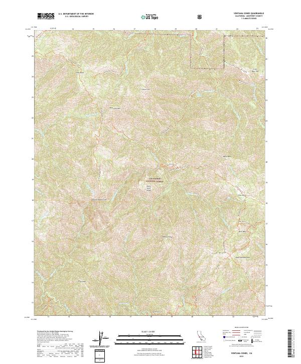 Ventana Cones 2021 topographic map thumbnail