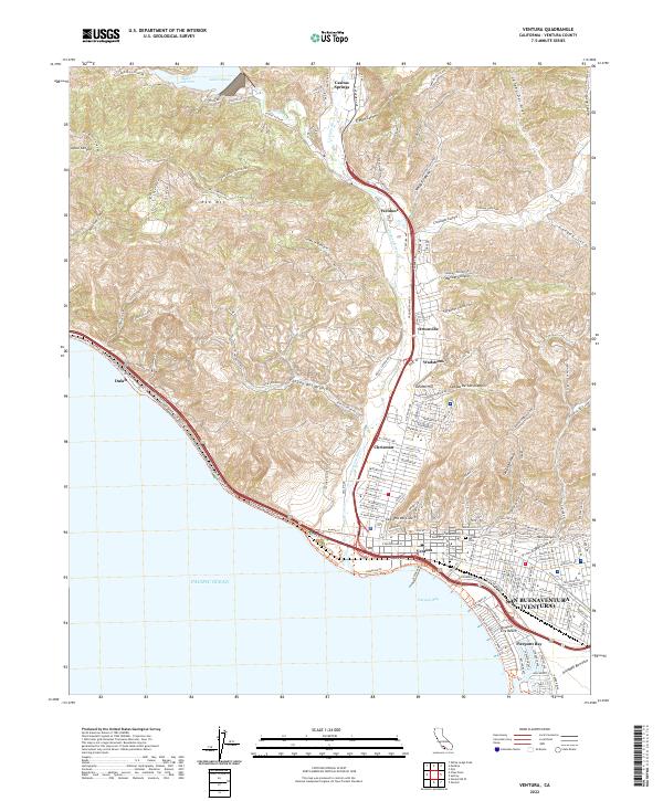 Ventura 2022 topographic map thumbnail