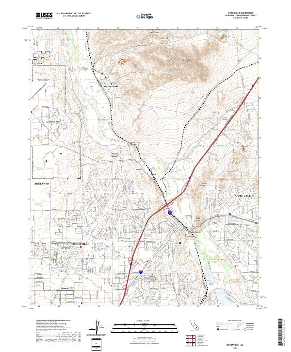 Victorville topographic map thumbnail