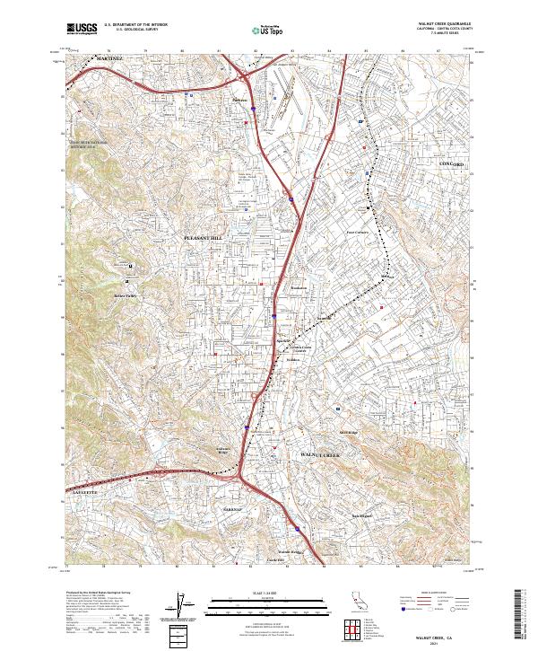 Walnut Creek topographic map thumbnail
