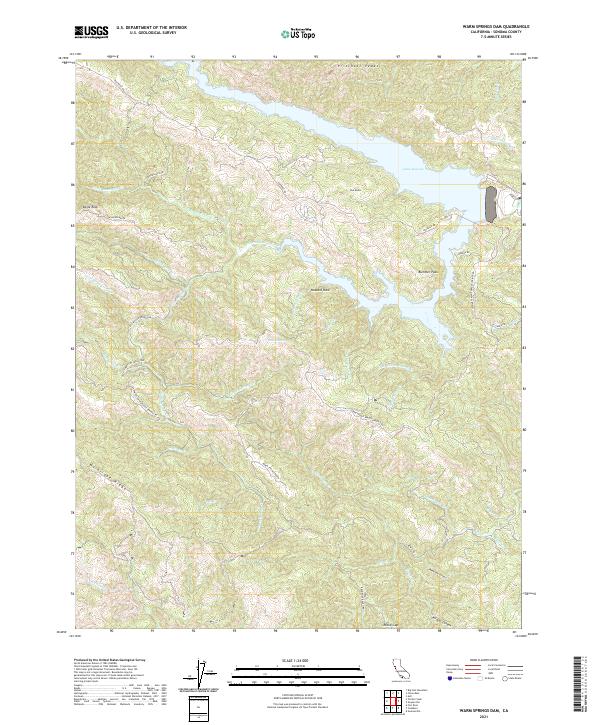 Warm Springs Dam topographic map thumbnail
