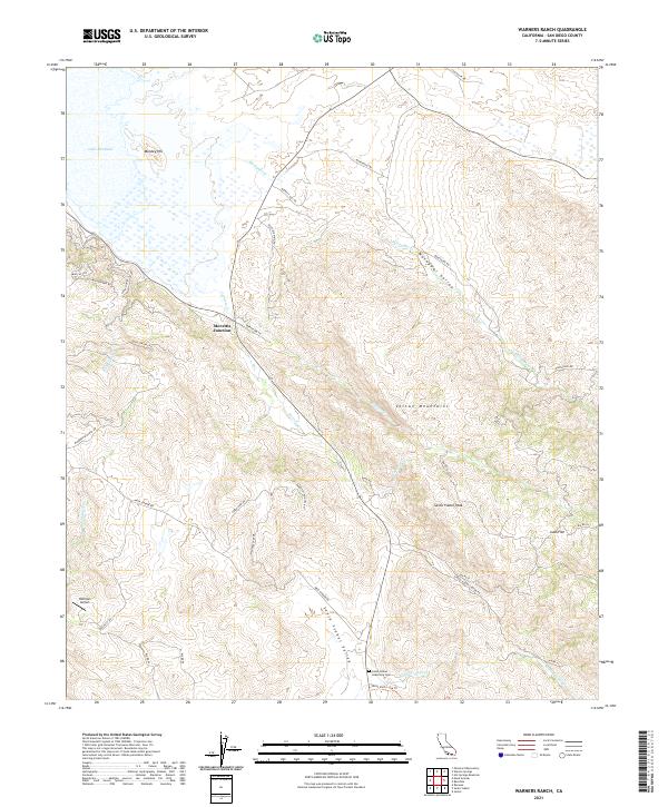 Warners Ranch 2021 topographic map thumbnail