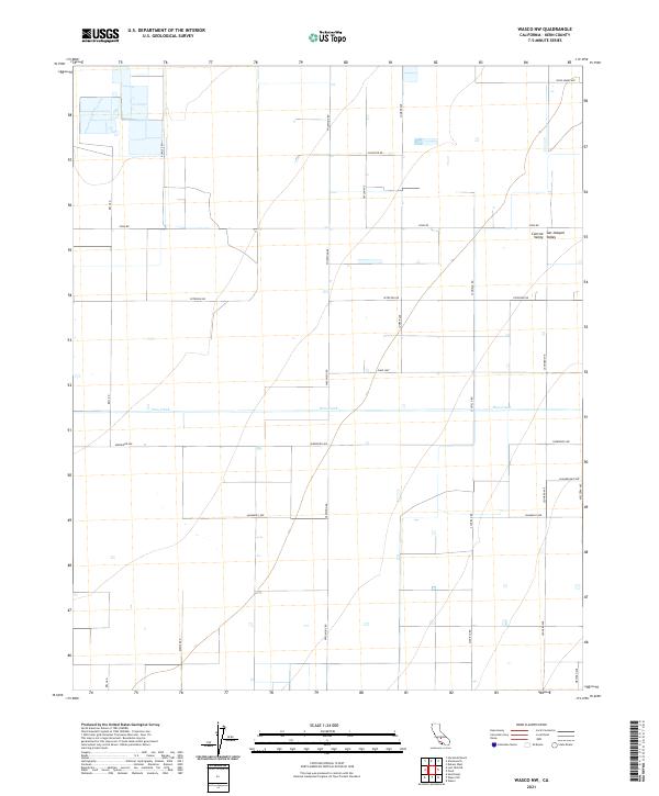 Wasco NW 2021 topographic map thumbnail