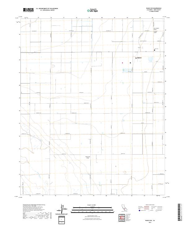 Wasco SW 2021 topographic map thumbnail