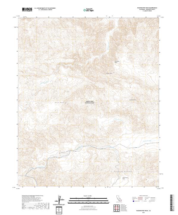 Washington Wash 2021 topographic map thumbnail