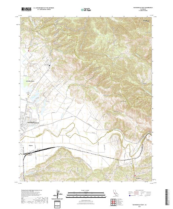 Watsonville East topographic map thumbnail