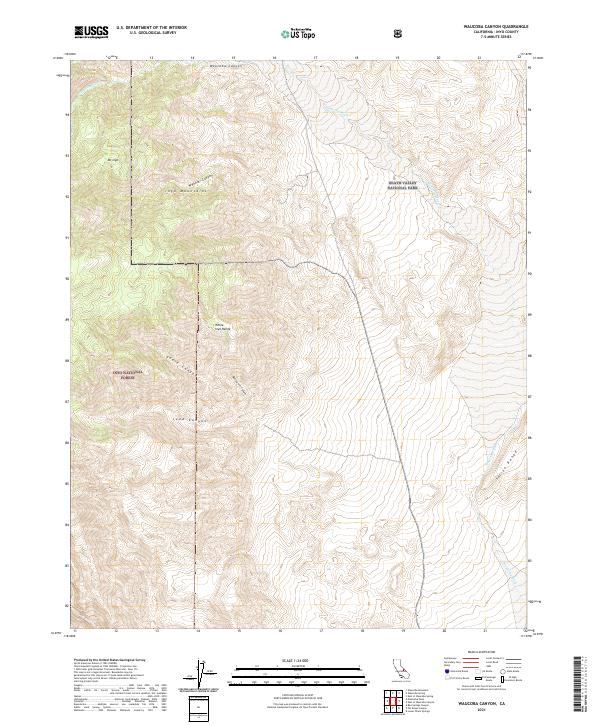 Waucoba Canyon topographic map thumbnail