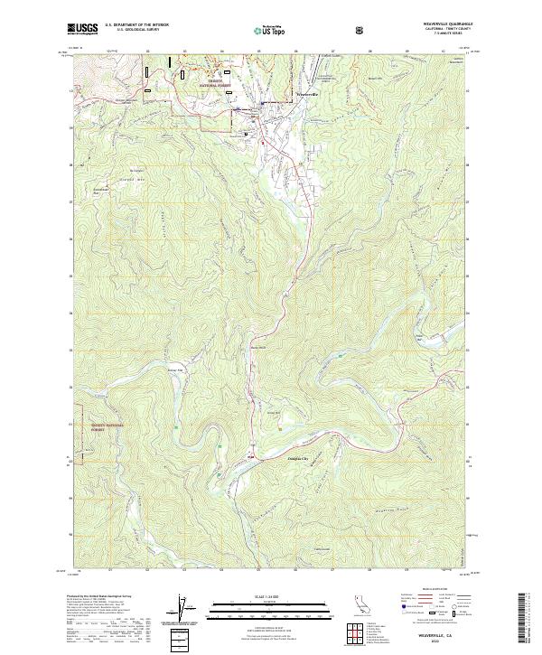 Weaverville 2022 topographic map thumbnail
