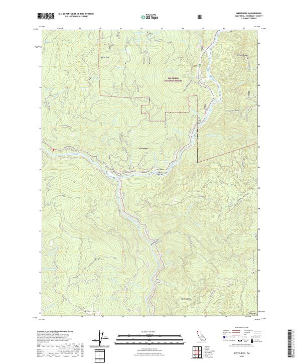 Weitchpec 2022 topographic map thumbnail