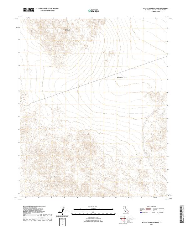 West of Budweiser Wash topographic map thumbnail