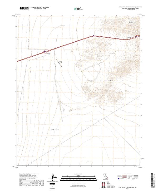 West of Flattop Mountain topographic map thumbnail